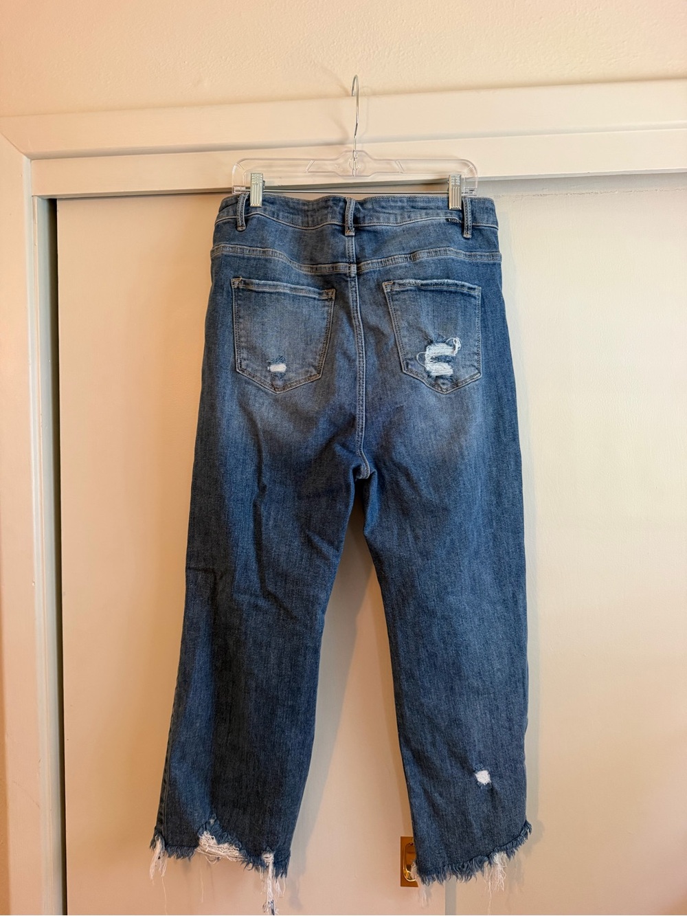 Risen Distressed High-Rise Women’s Jeans - Dark Blue - Picture 2 of 3